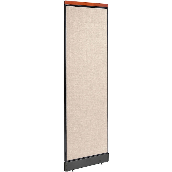 Global Industrial Interion Deluxe Office Partition Panel with Pass Thru Cable, 24-1/4"W x 77-1/2"H, Tan 694752PTN - main