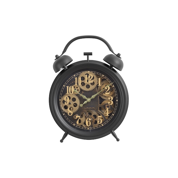 Monarch Specialties Clocks, 12'' Round, Gear Mechanism, Table Clock, Brown, Transitional I 9014 - main