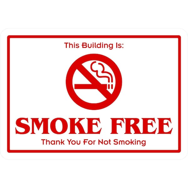 Lyle This Building Is: Smoke Free Thank You For Not Smoking (With, 10x7, Non-Reflective, White G-1745-ND_10x7 - main