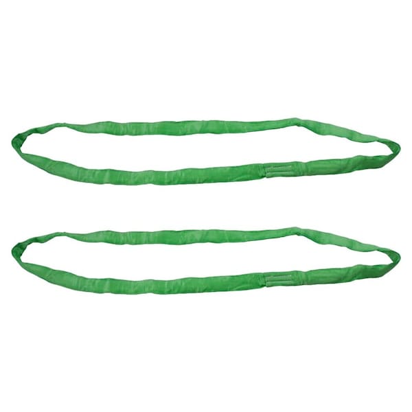 Mytee Products Round Sling 4 ft Green 5300# Vertical 4200 # Choker 10600 # Basket, 2PK RSL-4-5300x2 - main