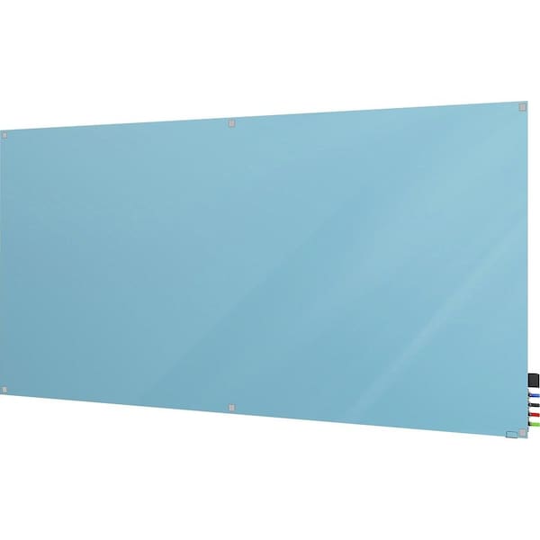 Ghent Dry Erase Board, Glass, 48 in, 96 in, No Frame Frame, Blue, Gloss HMYSM48BE - main