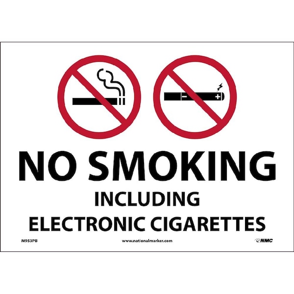 Nmc No Smoking Including E Cigarettes Sign, M953PB M953PB - main