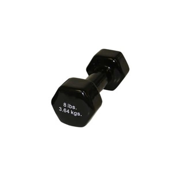 Fabrication Enterprises 8 lbs Vinyl-Coated Iron Dumbbell, Black FA129028 - main