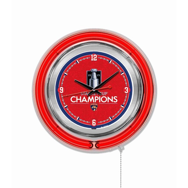 Holland Bar Stool Co Florida Panthers, 2025 Stanley Cup 15in Double Neon Wall Clock Clk15 - main