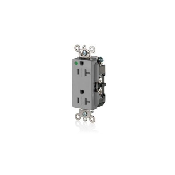 Leviton PlugsandReceptacles, 20A, 125VAC, Gry, Nylon 16362-SGG - main