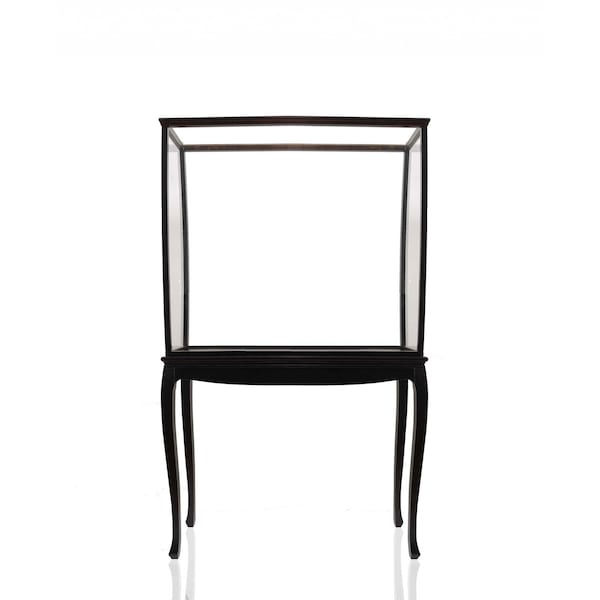 Homeroots 14in Black And Clear Glass Standard Display Stand 364379 - main