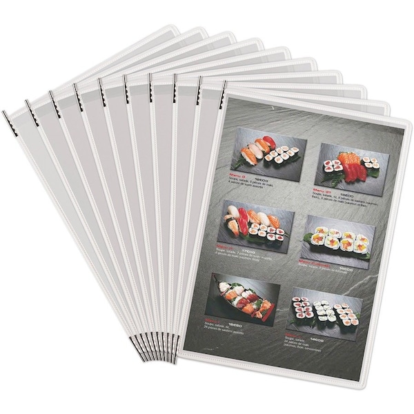 Tarifold Antimicrobial Display Pockets, Letter Size, White, PK10 PA020 - main