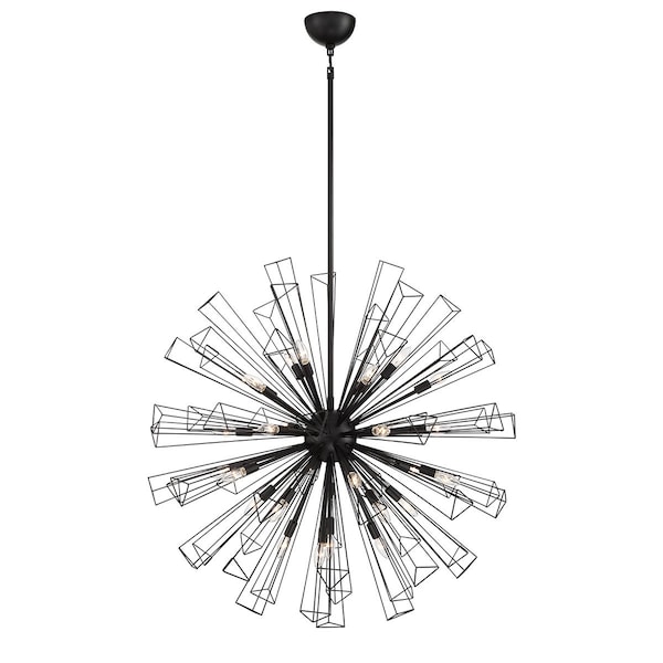Eurofase Dendelio Comtemporary Incadescent Indoor Chandelier, 29-Light, Sphere, Dimmable, Black 43864-010 - main