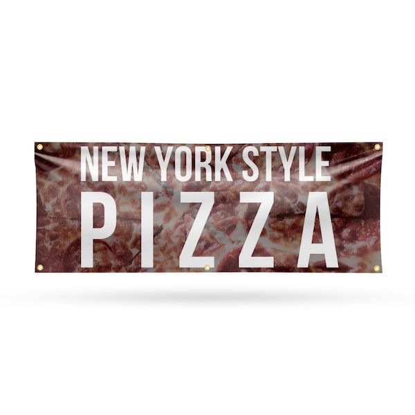 Signmission New York Pizza, 24 Inch x 72 Inch, Vinyl Banner B-72-30753 - main