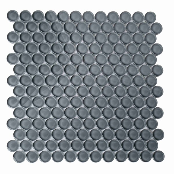 Apollo Tile Coin Gray 12 in x 12 in Glass Glossy Floor and Wall Mosaic Tile 5 sqft/case, 5PK APLPN88097A - main
