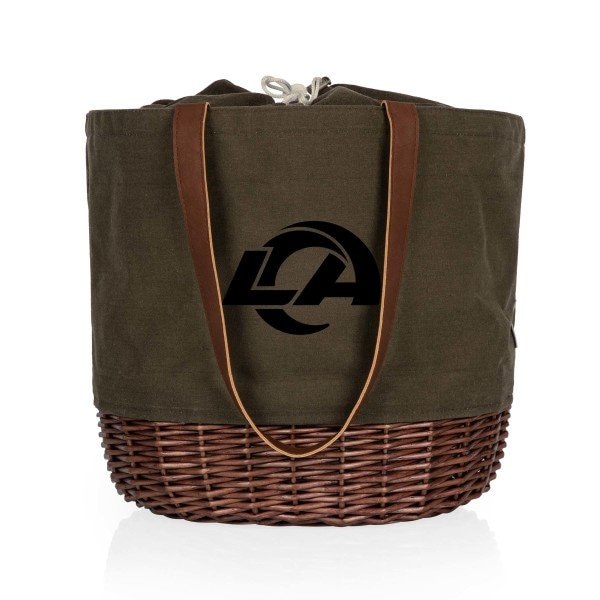 Picnic Time Family Of Brands NFL Los Angeles Rams - Coronado Canvas and Willow Basket Tote 203-00-140-334-2 - main
