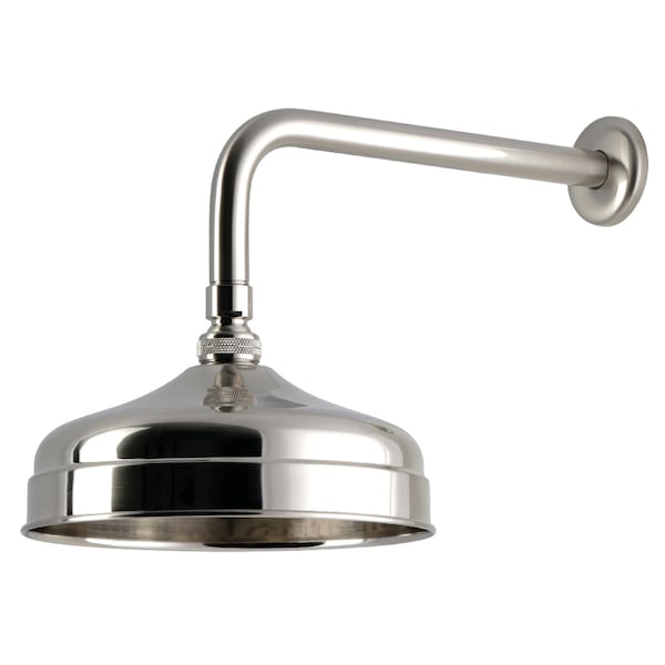 Kingston Brass 8" Round Raindrop Brass Shower Head with 12" Shower Arm, Brushed Nickel K124K38 - main