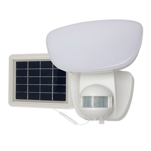 Halo SLFS Solar Series Security Flood Light, 70 W, 1-Lamp, LED Lamp, Bright White, 1000 Lumens, White Fixture SLFS1AM1W - main