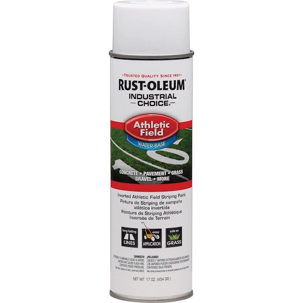 Rust-Oleum Athletic Field Striping Paint, 17 oz., White, Water -Based 206043 - main
