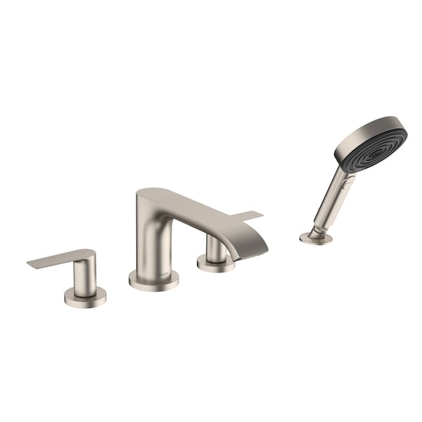 Hansgrohe Vivenis 4-Hole Roman Tub Set Trim with 1.75 GPM Handshower in Brushed Nickel 75443821 - main