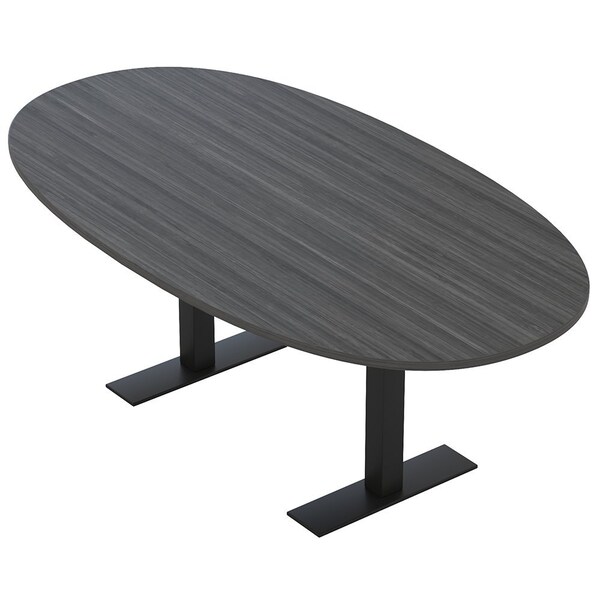 Skutchi Designs 6 Person Conference Table With Power Unit | 6' Boval Table | Harmony Series HAR-BOVL-48X72-T.BK-WA7949-NA - main