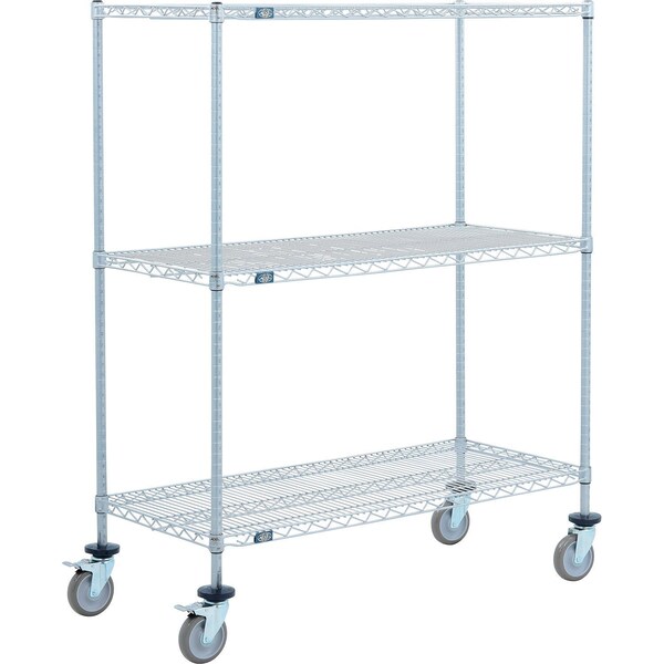 Global Industrial Nexel 3 Shelf Truck, Nexelate, 54"W x 21"D x 80"H, Polyurethane Swivel Casters, 2 Brakes B3156126 - main