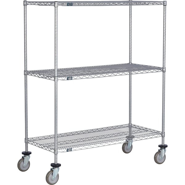Global Industrial Nexel 3 Shelf Truck, Nexelate, 48"W x 24"D x 80"H, Polyurethane Swivel Casters B3156190 - main