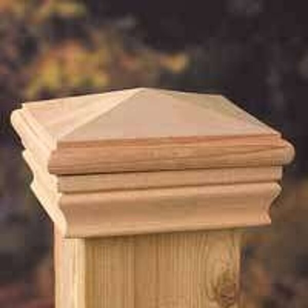Ufpi Deckorators Maine Ornamental Post Cap, 4 in L, 4 in W, Pressure Treated 72889 - main