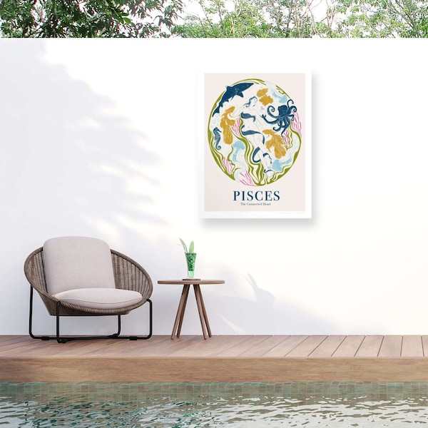 Trademark Fine Art Outdoor Canvas Art Jenny Liz Rome Jlr Pisces Wall Art for Patios, or Gardens 1X27945-OC2432WR - main
