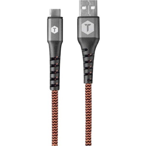 Toughtested Charge & Sync USB-A to USB-C Hi-Speed Braided-Fabric Cable, 6ft TT-FC6-C2A - main