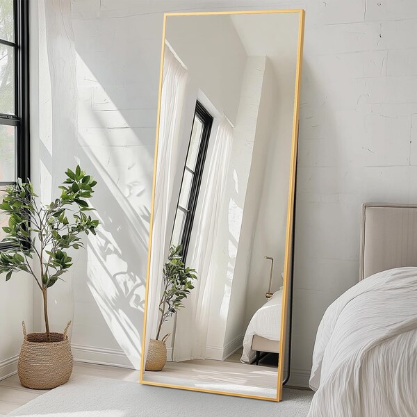 Simple Deluxe Mirror Full Length, 71'x26' Full Body Mirror with Stand, Bedroom Mirror Full Length, Extra Large Al 3A88MIROZJ2671GLD - main