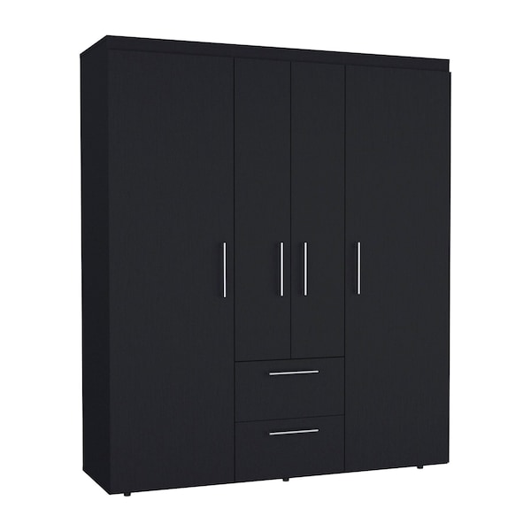 Homeroots 59" Black Two Drawer Combo Dresser 552266 - main