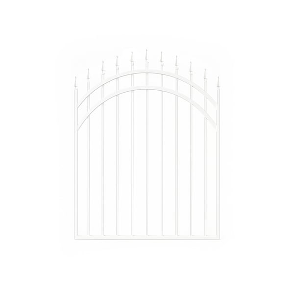 Nuvo Iron 45-in W x 56-in H Glossy Wht Tiger Eye Gate Arched -48-in W Openings SC Hardware W/Dbl Side Handle ITGA4556GW - main