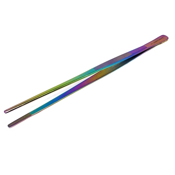 A2Z Scilab Utility Tweezers Straight Serrated Jaws 12 in. L, Stainless Steel, Multicolor A2Z-ZR971 - main