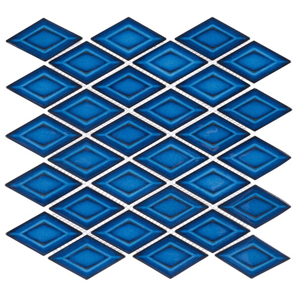 Andova Tiles Venecia Adriatic 1-in. x 3-in. 3D Framed Diamond Glossy Porcelain Wall Mosaic Tile, 10PK ANDVEN1433 - main