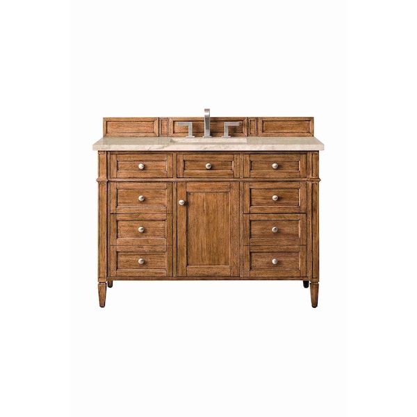James Martin Vanities Brittany 48" Single Vanity, Saddle Brown, w/ 3 CM Tajnar Eclos Top w/FreePower Wireless Charger 650-V48-SBR-FTJR - main