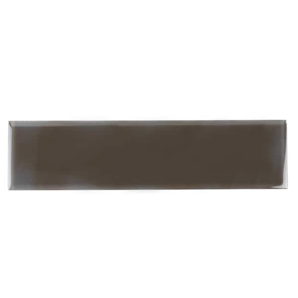 Apollo Tile 1Ash Gray 4 in x 16 in Glass Glossy Wall Subway 5.33 sqft/case, 12PK APLA88098 4x16A - main
