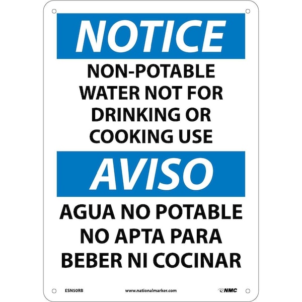 Nmc Notice Non-Potable Water Sign - Bilingual, ESN50RB ESN50RB - main