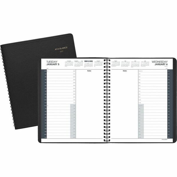 At-A-Glance Daily Appointment Book, 11 x 8.5, Black Cover, 12-Month (Jan to Dec): 2025 70-214-05 - main