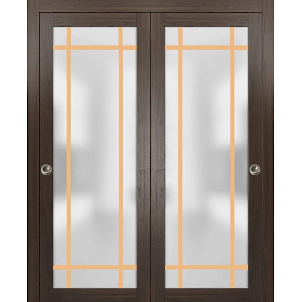 Sartodoors Sliding Closet Bypass Doors with Hardware Planum 2113 72x96 (2* 36x96) Solid Core Modern Interior PLANUM2113DBD-CA-72 x 96 (2* 36x96) - main