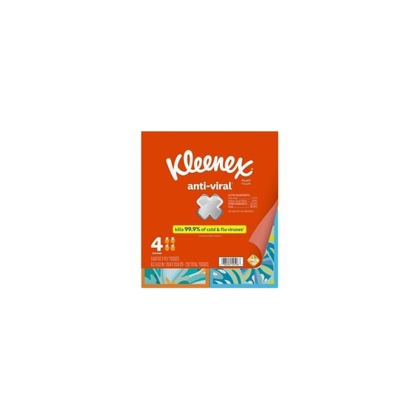 Kleenex Anti-viral Facial Tissue, 3 Ply, WhiteBox, 12PK 54506 - main
