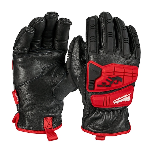 Milwaukee Tool Work Gloves, Shirred Slip-On Cuff, Keystone Thumb, Black/Red, XL (10) 48-22-8783 - main