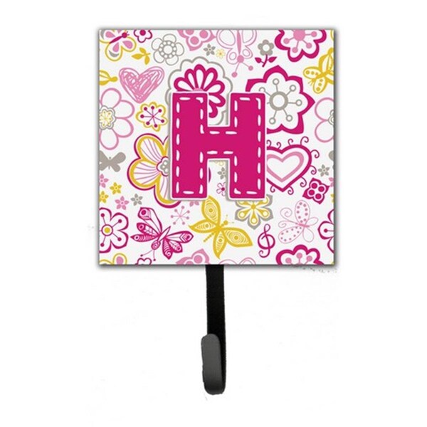 Carolines Treasures Letter H Flowers And Butterflies Pink Leash and Key Holder CJ2005-HSH4 - main