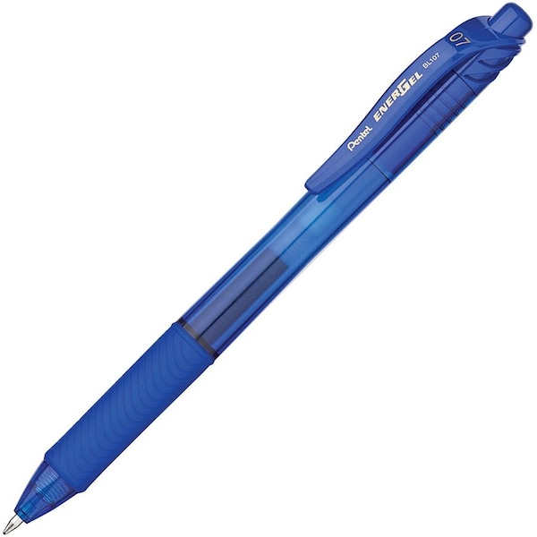 Pentel Retractable Roller Ball Pen, Medium 0.7 mm, Blue PK12 PENBL107C - main