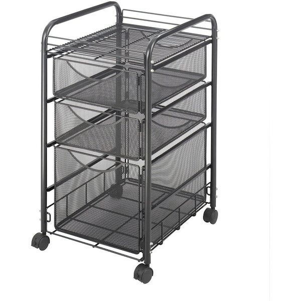 Safco File Cart, w/3 Drawers, Black 5213BL - main