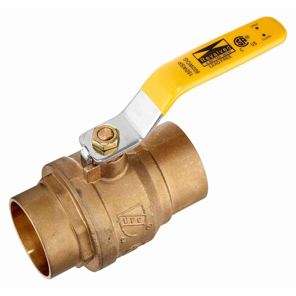 Revalved 2" Brass Ball Valve 600 WOG Sweat C x C Full Port, Lead-Free REV200SWT - main