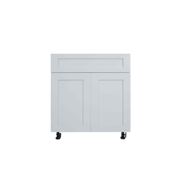 Cambridge Everest 30 in. W x 24 in. D x 34.5 in. H Ready to Assemble Shaker Sink Base Kitchen Cabinet in White SA-SB30-SW-KIT - main