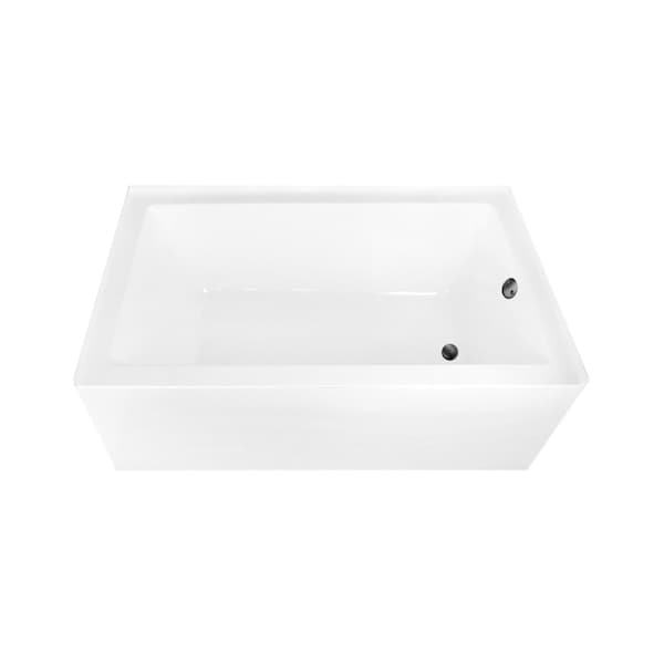 Kingston Brass 60-Inch Acrylic Rectangular 3-Wall Alcove Tub Combo w/ Waste and Overflow Drain, Right Hand Drain CVTAP603622R0 - main