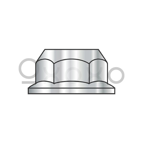 Oxoxo M6-1 Din 6923 Metric Class 10 Hex Flange Nut Non Serrated Zinc Bake ROHS, 3000PK 429097 - main