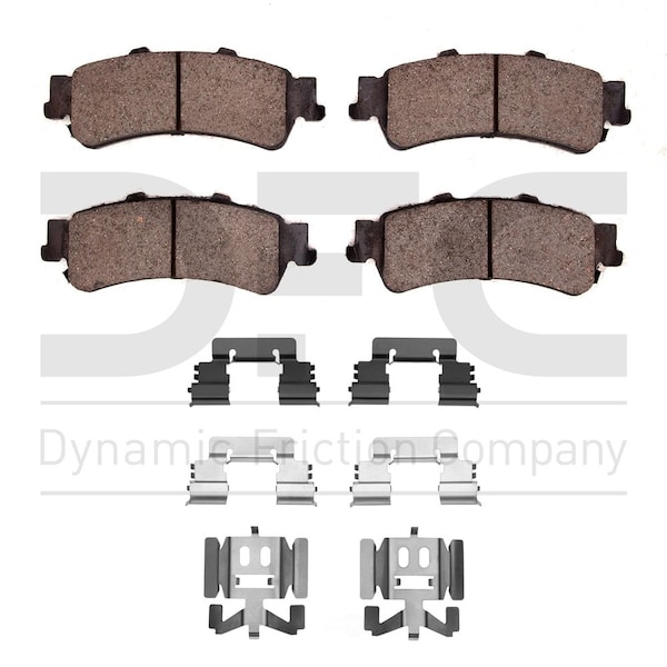 Dynamic Friction Co Dynamic DFC 5000 Advanced Brake Pads - Ceramic and Hardware Kit 1551-0792-01 - main