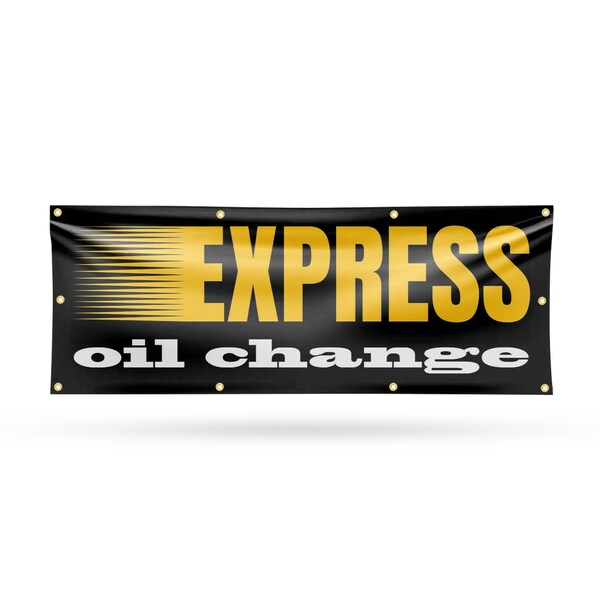 Signmission Express Oil Change, 36 Inch x 96 Inch, Vinyl Banner B-96-30570 - main