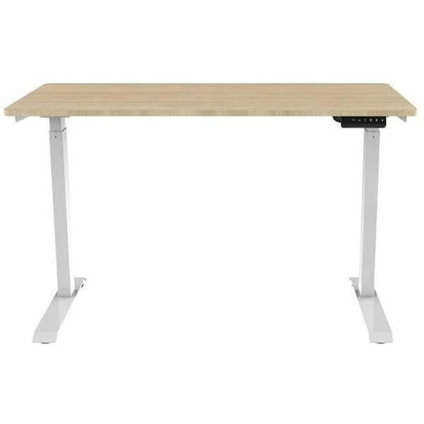 Monoprice SIT-STAND DESK W/ WOOD TOP WHITE BASE; NATURAL TOP 42764 - main