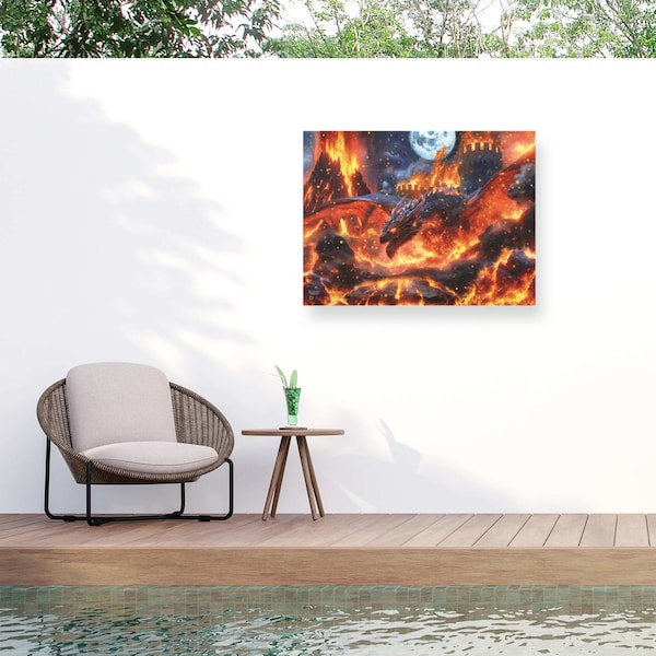 Trademark Fine Art Outdoor Canvas Art Michael David Ward 'Fire and Brimstone' Wall Art for Patios, or Gardens GRL01153-OC2432WR - main