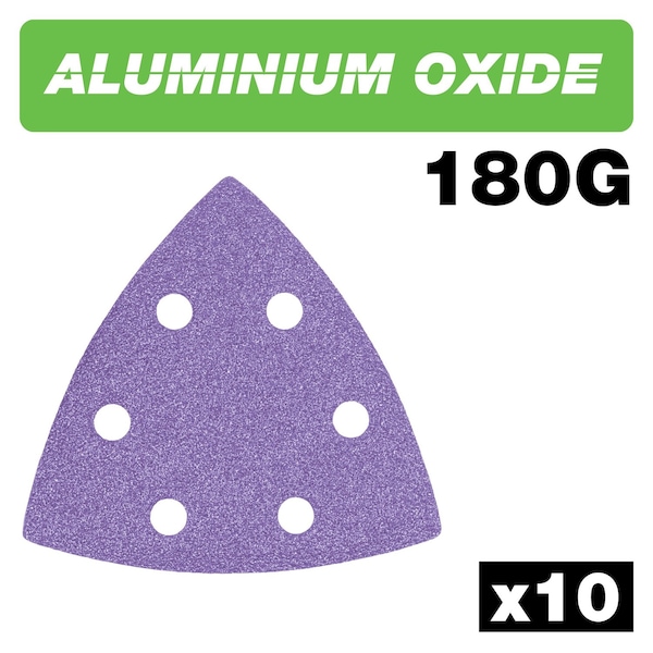 Trend Aluminum Oxide 93mm Delta Sanding Sheets, 180 Grit, Pack of 10, AB/OSC/180A, 10PK U*AB/OSC/180A - main