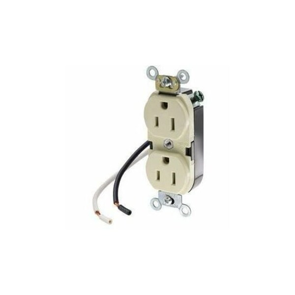 Leviton Commercial Grade Duplex Receptacle, 15 Amp, 125 Volt 5040-CI - main